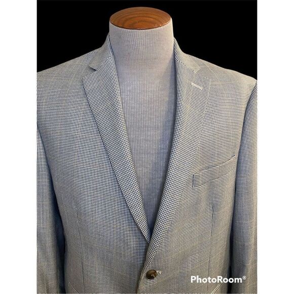Michael Kors 2-Button Blazer Sz. 44S Houndstooth Check Lined Medium Weight - Picture 3 of 12